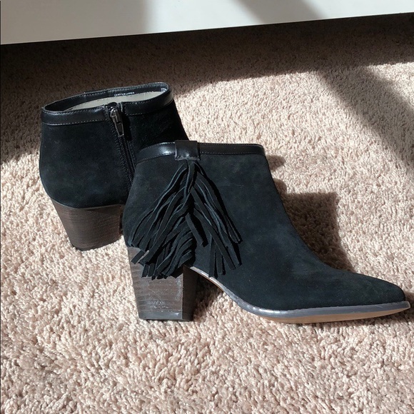 Suede Black Booties - Picture 1 of 3